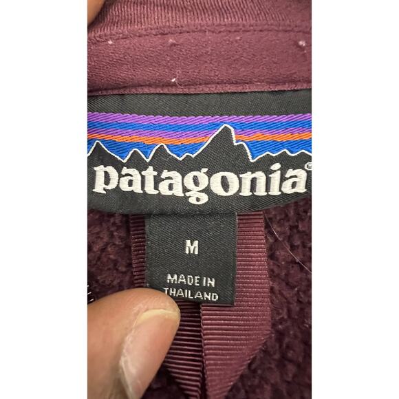 💜 Patagonia M Quarter Zip Fleece Pullover – Plum Purple Outdoor Sweatshirt - Picture 4 of 4
